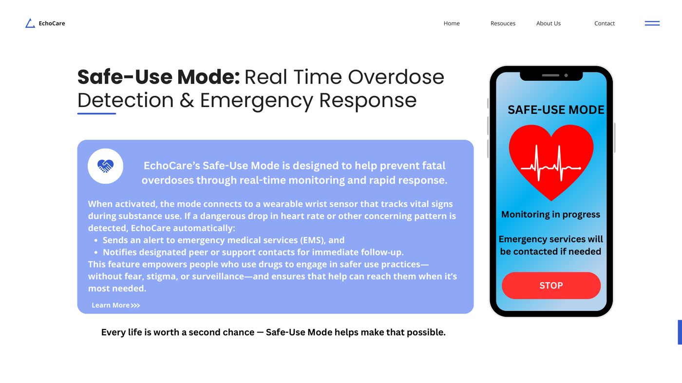 Safe-Use Mode screen showing monitoring in progress with a stop button